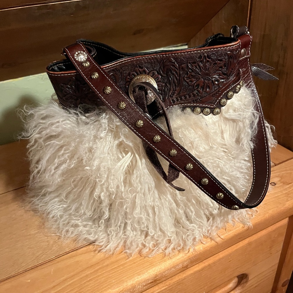Alpaca & leather unique bag